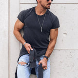 Men's Casual Cotton Blended Round Neck Slim Fit Short Sleeve T-shirt 11374073M