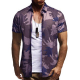 Men's Casual Camouflage Short Sleeve Shirt 92158381TO