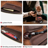 Men's Multifunctional Portable Tobacco Leather Storage Bag 22771506K