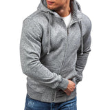 Men's Solid Plush Hooded Patch Pocket Casual Jacket 17696161Z