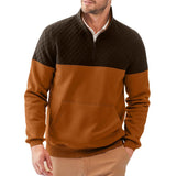 Men's Colorblock Half Zip Collar Long Sleeve Casual Sweatshirt 06247405Z