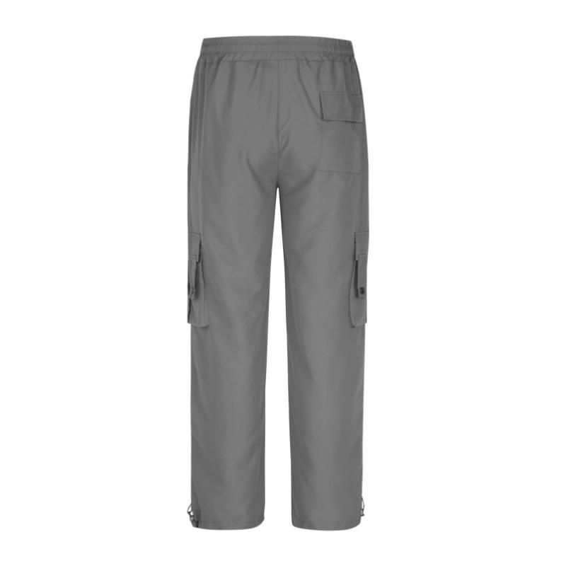 Pantalones de trabajo casuales, holgados, con múltiples bolsillos y cordón y cintura elástica para hombre 41029937M