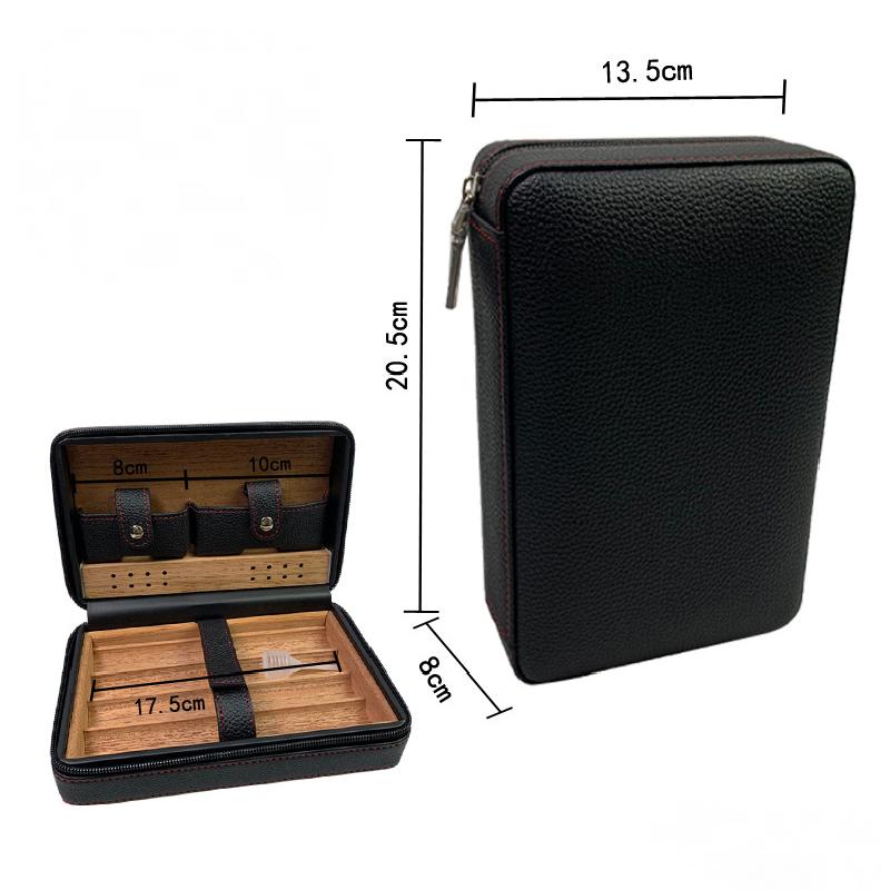 Men's Portable Cigar Humidor Leather Set Storage Bag 77717740K