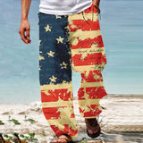 Men's Casual Flag Print Independence Day Loose Pants 78870763M