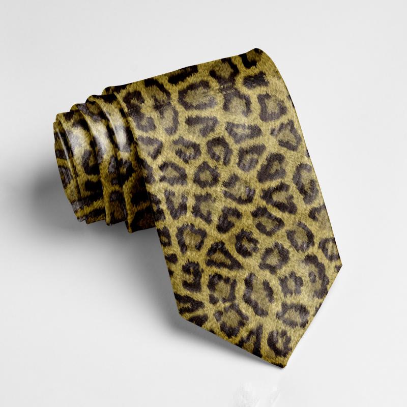 Men's Fashion Print Animal Pattern Leopard Snakeskin Pattern Tie 02901741K