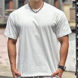 Men's Sequin Round Neck Short Sleeve Fitness Sports T-Shirt 57677373Z