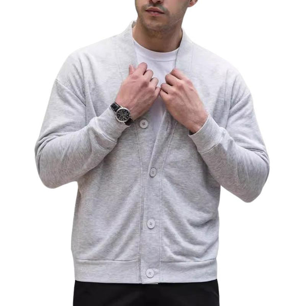 Men's Solid Color Casual Single Breasted Long Sleeve Jacket 27860384X