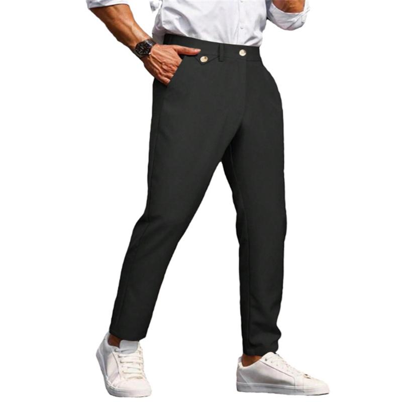 Men's Solid Color Straight Suit Pants 40253265Z