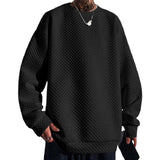 Men's Classic Crew Neck Waffle Long Sleeve Sweatshirt 32867439F