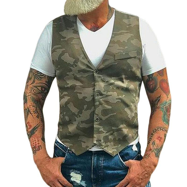 Men's Retro Casual Camouflage Vest 08971373TO