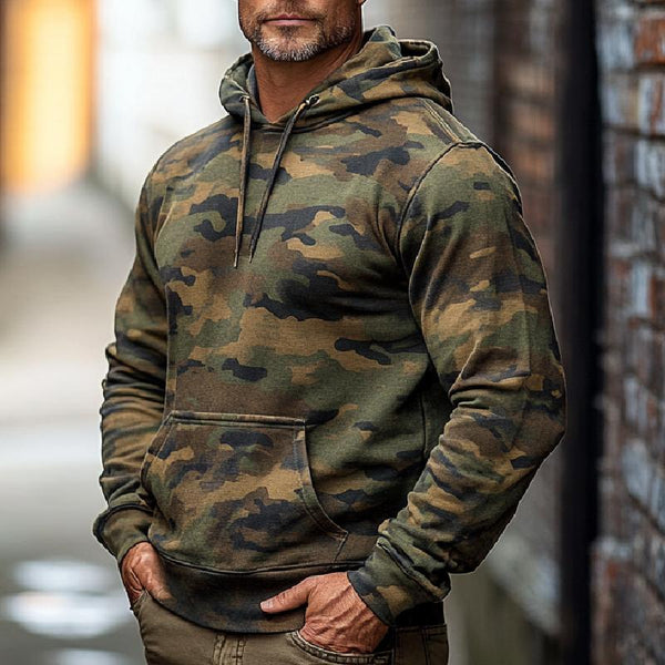 Men's Classic Camouflage Digital Print Hooded Sweatshirt 39162756F