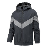 Men's Outdoor High Visibility Reflective Strip Hooded Jacket 76283368F