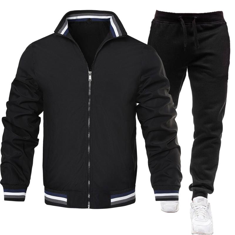 Men's Casual Sports Jacket and Trousers Two-piece Set 26440609F