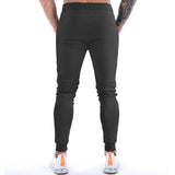 Men's Solid Drawstring Elastic Waist Fitness Sports Pants 06329269Z