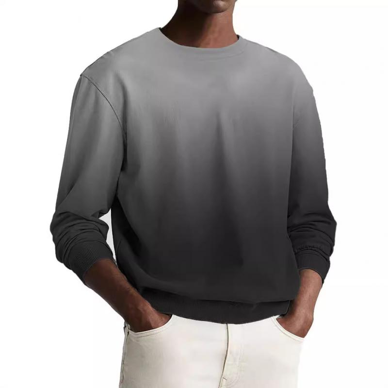 Men's Gradient Round Neck Long Sleeve Loose Casual Sweatshirt 06513271Z