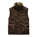 Men's Retro Casual Hunting Suits Plus Velvet Single Breasted Vest 57636101TO