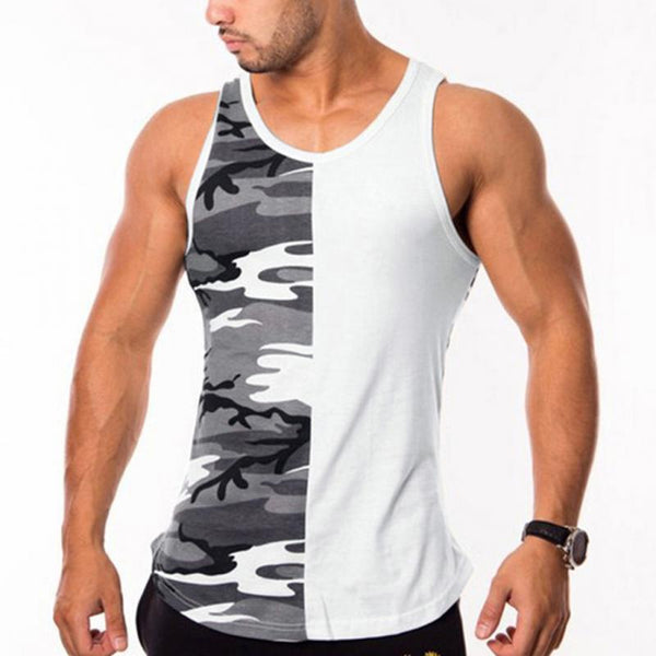Men's Sports Sleeveless Camouflage Patchwork Tank Top 95189235Y