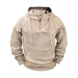 Men's Solid Zip-Up Hoodie Raglan Sleeve Sweatshirt 58047289Y