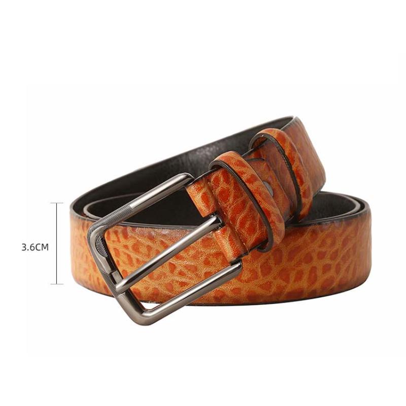 Ceinture en cuir à boucle ardillon haut de gamme pour homme, style rétro, décontracté et polyvalent, 33729143K