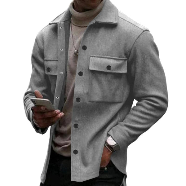 Men's Solid Color Lapel Single Breasted Jacket 94960602X