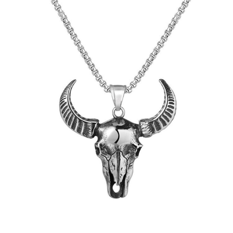 Collier tête de taureau western vintage 76052242TO