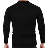 Men's Casual Thin Striped Knitted Long Sleeve Polo Shirt 04110554M