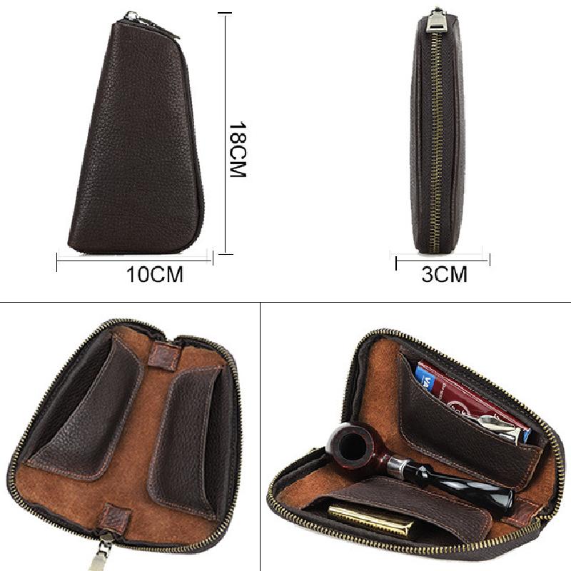 Borsa portaoggetti portatile multifunzionale da uomo in pelle di tabacco 22771506K