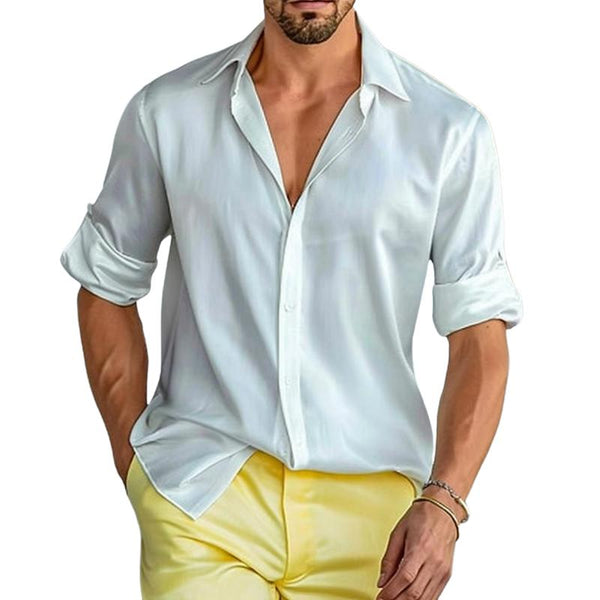 Men's Casual Lapel Long Sleeve Shirt 11742230X