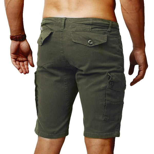 Men's Casual Cotton Multi-Pocket Slim Fit Cargo Shorts 86419485M
