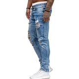Men's Retro Distressed Brushed Ripped Casual Jeans 33224485Z
