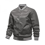 Men's Casual Stand Collar Baseball Collar Zipper Jacket 00981988M