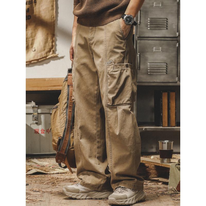 Men's Retro Loose Multi-Pocket Cargo Pants 46289557Y