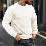 Men's Retro Round Neck Long Sleeve Casual Jacquard Sweatshirt 10307510X