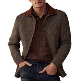 Men's Classic Lapel Zip-up Woolen Jacket 40821918F