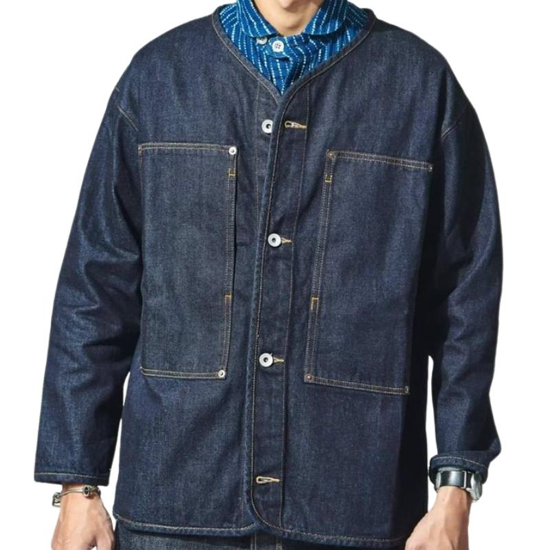 Men's Casual Collarless Denim Jacket 02289519F