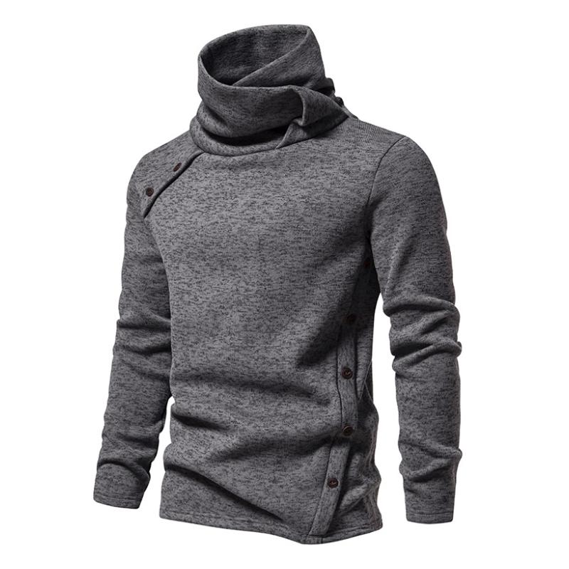 Men's Casual Pile Collar Knitted Sweatshirt 98555378F