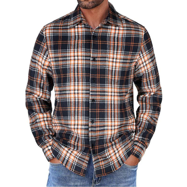 Men's Casual Plaid Long Sleeve Shirt 90326373Y