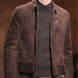 Men's Vintage Classic Casual Zipper Lapel Suede Jacket 49600049K