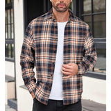 Men's Casual Plaid Long Sleeve Shirt 90326373Y