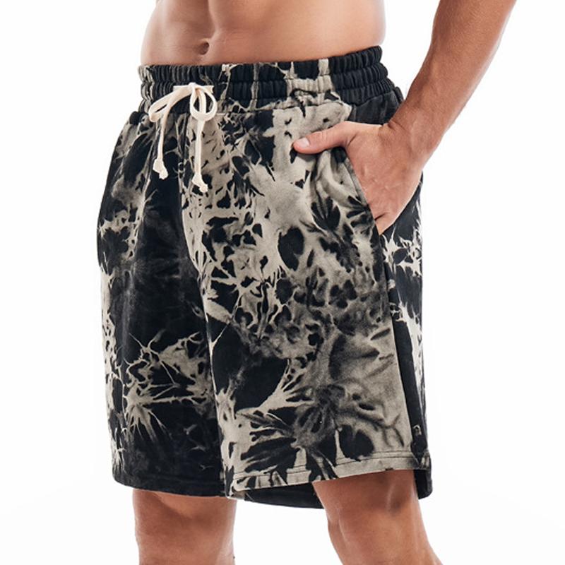 Men's Tie-dye Elastic Waist Straight Sports Shorts 46229263Z