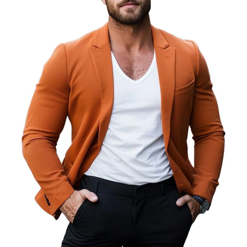 Men's Stylish Solid Color Single Button Blazer 48775069Y