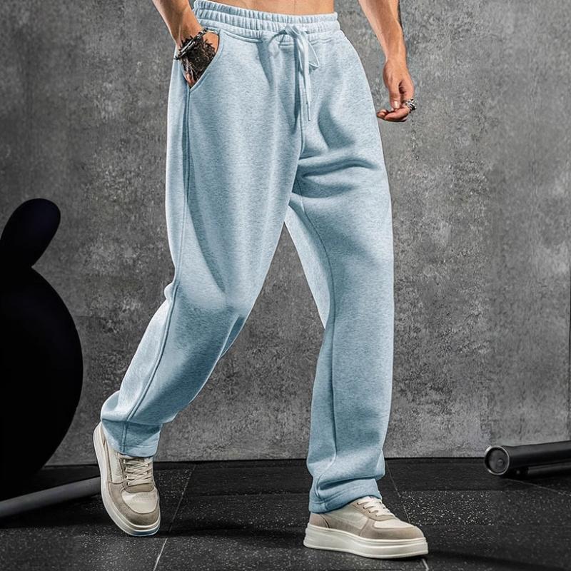 Men's Solid Color Loose Elastic Waist Sports Pants 57647138Z