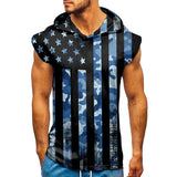 Men's Flag Printed Sports Sleeveless Hooded Tank Top 77157565Y