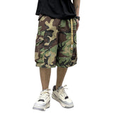 Men's Camouflage Loose Elastic Waist Straight Cargo Shorts 53545202Z