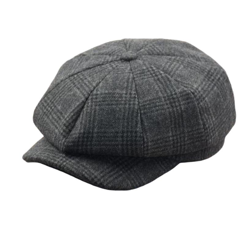 Chapeau octogonal à carreaux classique pour homme 12007846K