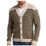 Men's Casual V-neck Striped Long Sleeve Sweater 71657895F