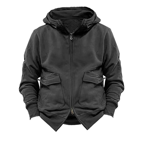 Men's Loose Plush Warm Hooded Sweatshirt Jacket 13788739Y