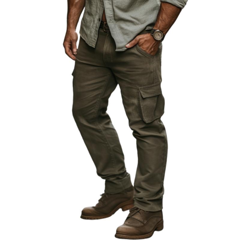 Men's Retro Casual Slim Fit Multi-Pocket Cargo Pants 06751878K