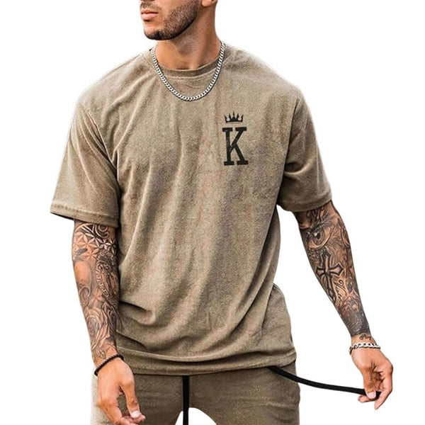 Men's Casual Spade K Short-sleeved T-shirt 26768867TO