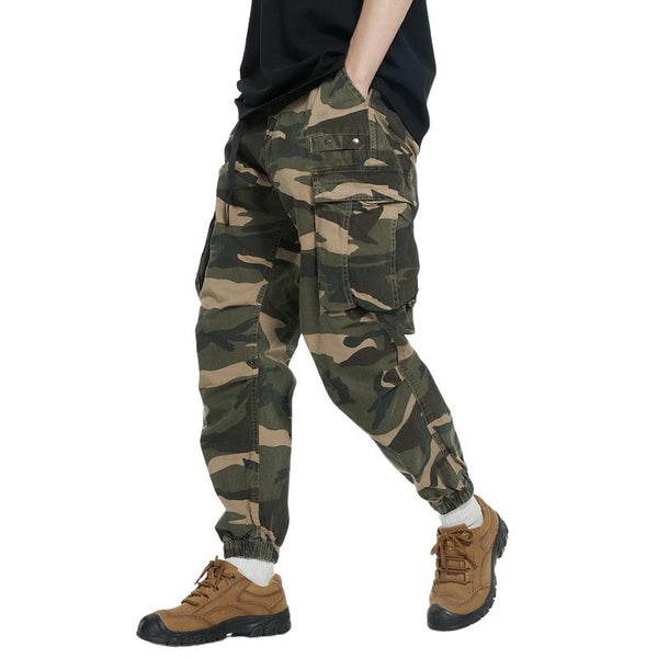 Men's Retro Casual Camouflage Multi-Pocket Outdoor Cargo Pants 92088658TO